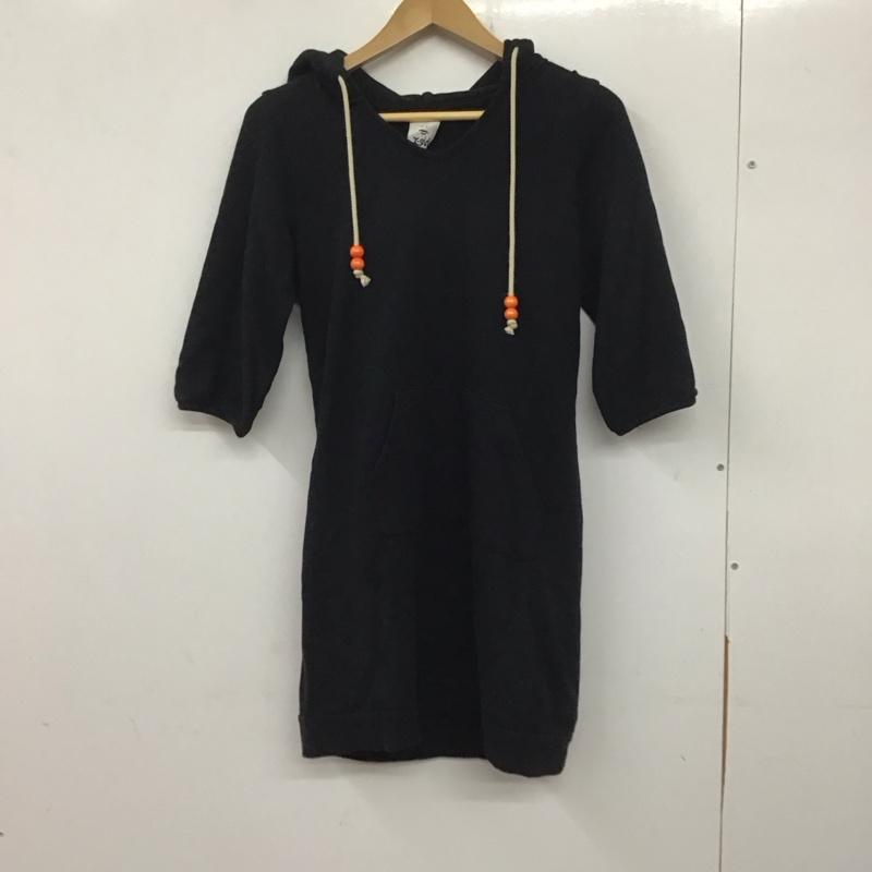 エックスガール X-girl ワンピース ミニスカート スウェット 1 無地 黒 / ブラック /  レディース USED 古着 中古 10139848
