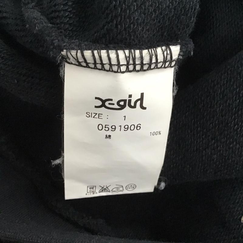 エックスガール X-girl ワンピース ミニスカート スウェット 1 無地 黒 / ブラック /  レディース USED 古着 中古 10139848