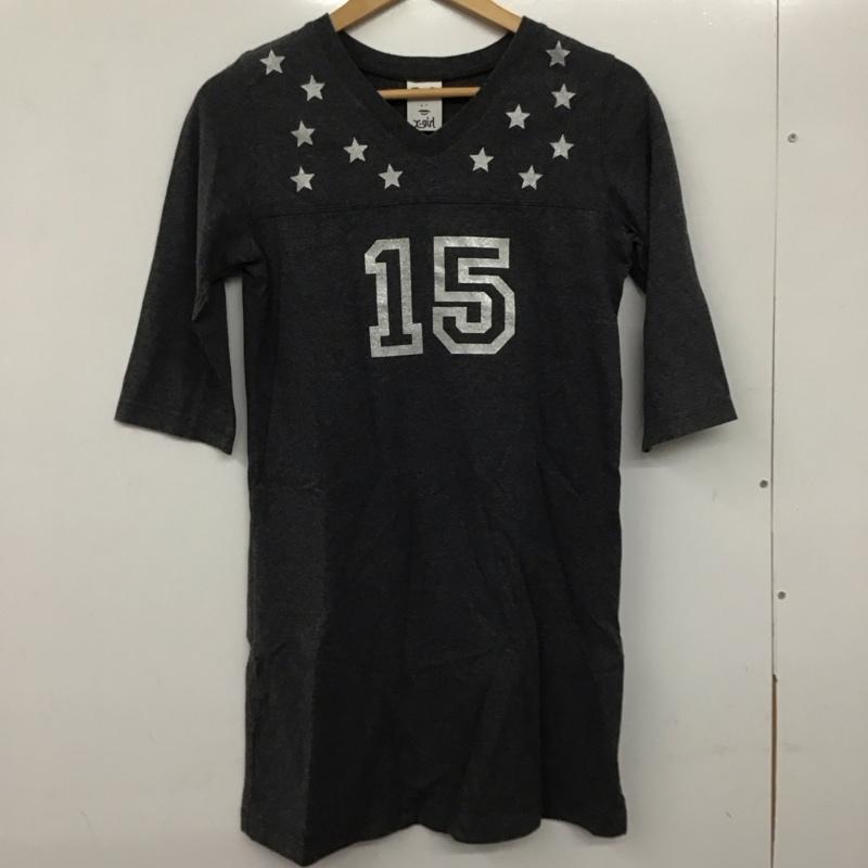 エックスガール X-girl ワンピース ミニスカート 1 プリント 灰 / グレー /  レディース USED 古着 中古 10139851