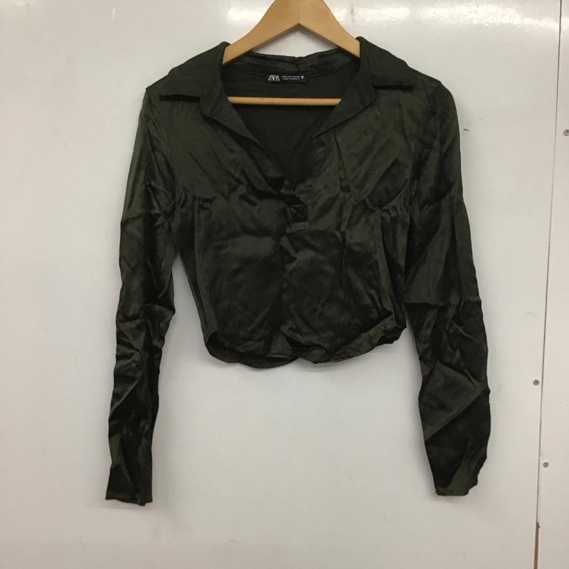 ザラ ZARA シャツ、ブラウス 長袖 S 無地 緑 / グリーン /  レディース USED 古着 中古 10139866