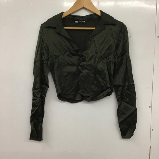 ザラ ZARA シャツ、ブラウス 長袖 S 無地 緑 / グリーン /  レディース USED 古着 中古 10139866