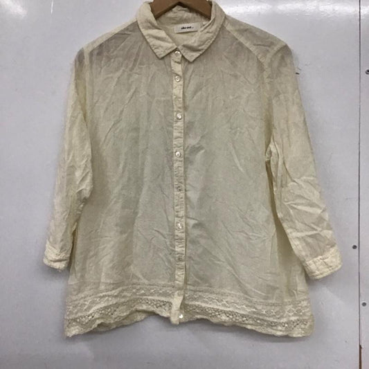 ニコアンド niko and... シャツ、ブラウス 七分袖 M  アイボリー / アイボリー /  レディース USED 古着 中古 10139929