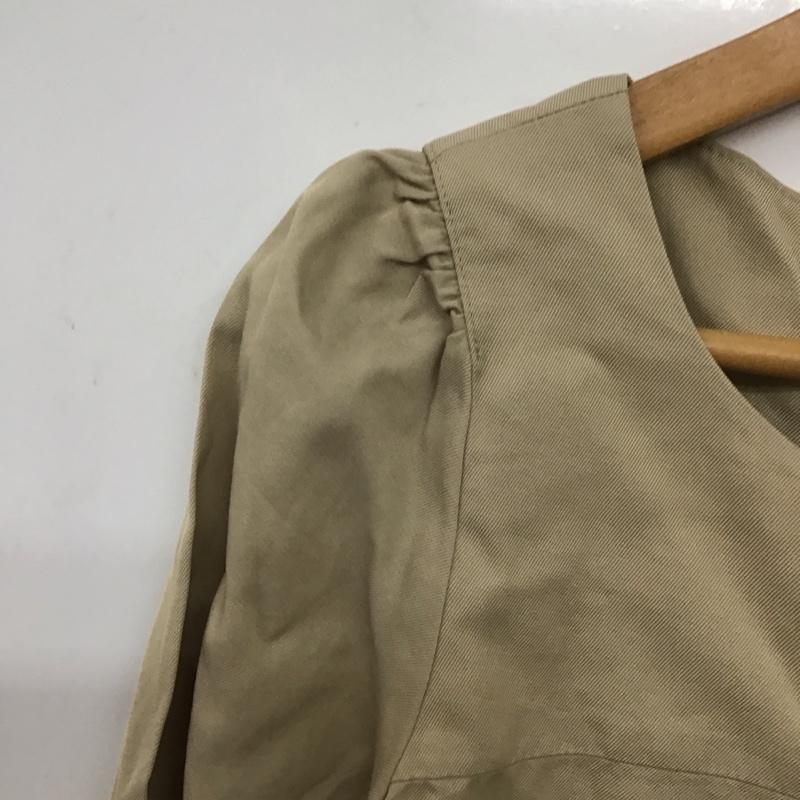 ニジュウサンク 23区 ワンピース ひざ丈スカート 34 無地 ベージュ / ベージュ /  レディース USED 古着 中古 10139930