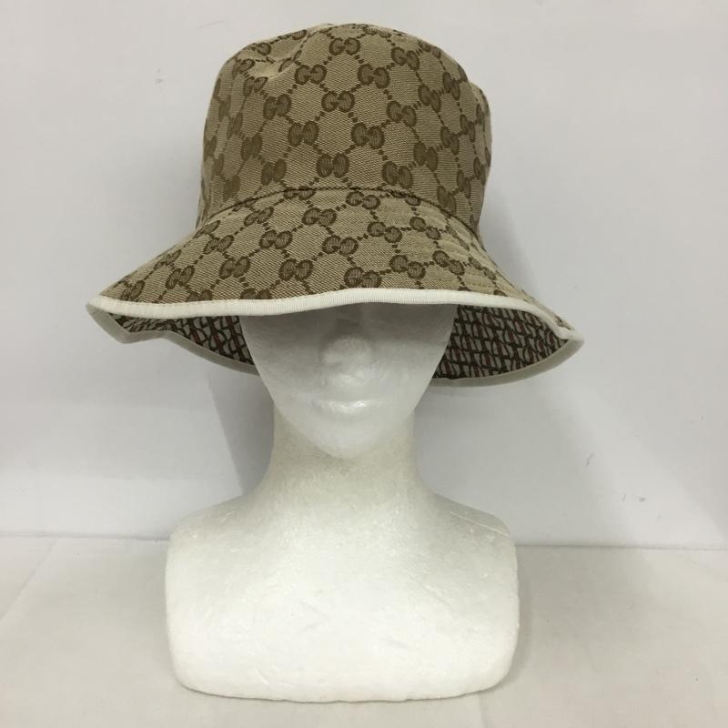 グッチ GUCCI 帽子 ハット 768481 GGキャンバス 総柄 ベージュ / ベージュ /  メンズ USED 古着 中古 10139983