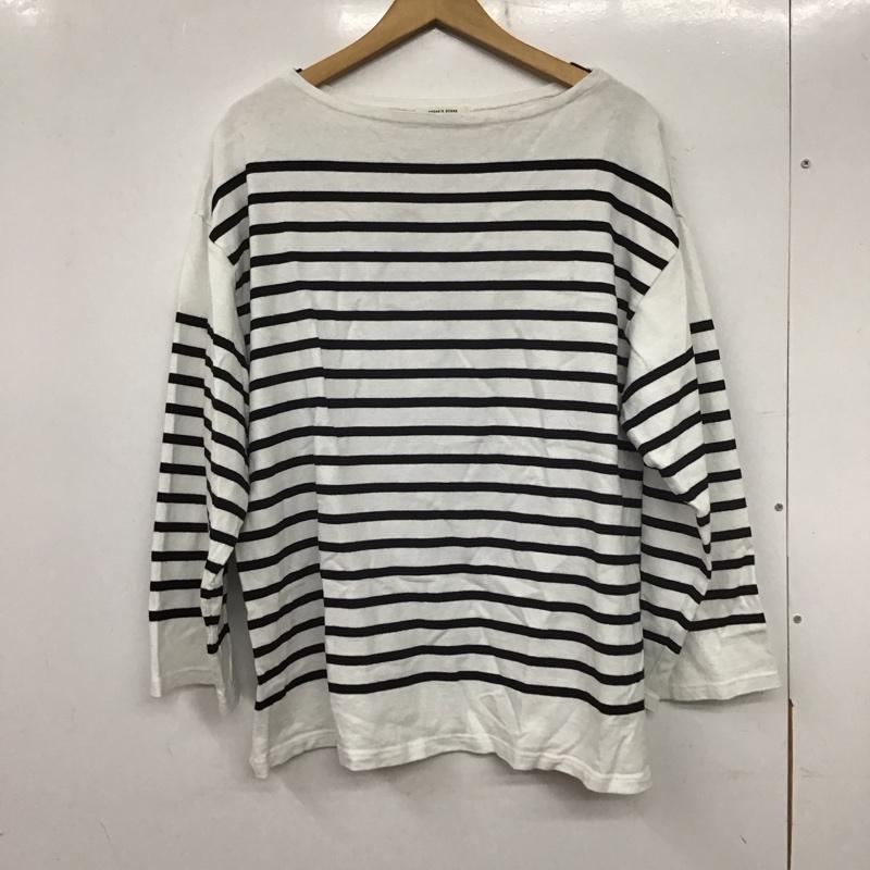 フリークスストア FREAK S STORE カットソー 七分袖 FREE ボーダー柄 白 / ホワイト / X 黒 / ブラック /  レディース USED 古着 中古 10140012