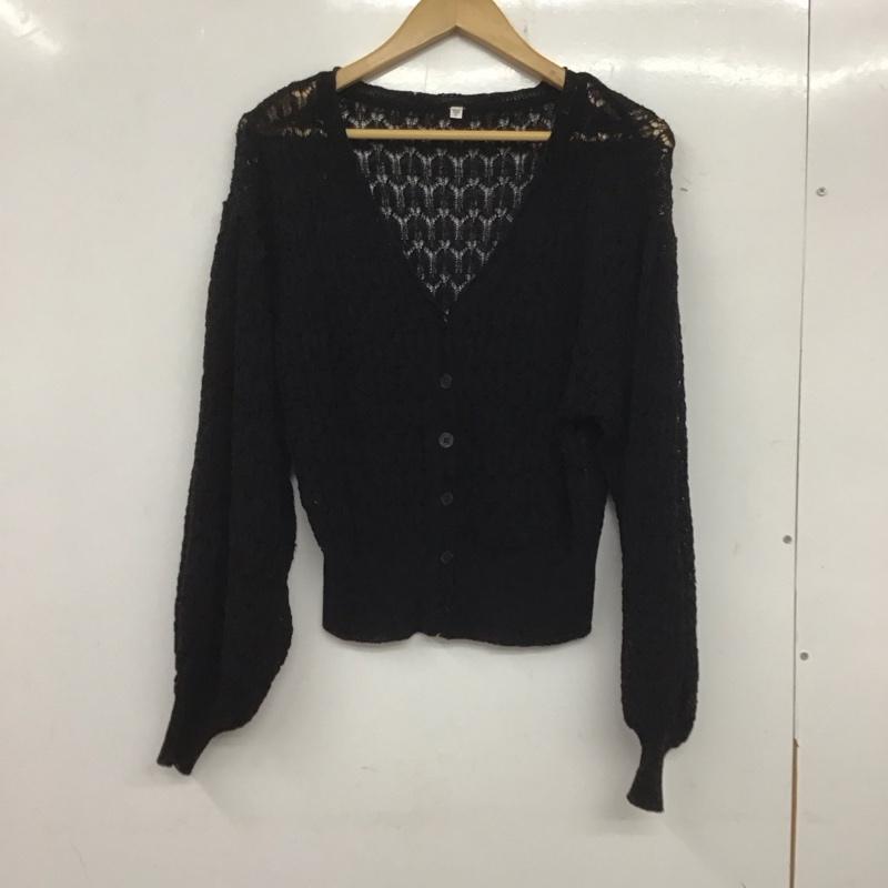 マウジー MOUSSY カーディガン 長袖 010DSW70-0620 SCALLOP SHORT CARDIGAN FREE 無地 黒 / ブラック /  レディース USED 古着 中古 10140019