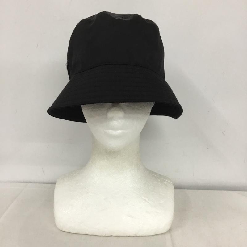 プラダ PRADA 帽子 ハット 1HC137 2DMI バケットハット ロゴ、文字 黒 / ブラック /  メンズ USED 古着 中古 10140032