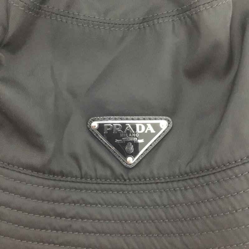 プラダ PRADA 帽子 ハット 1HC137 2DMI バケットハット ロゴ、文字 黒 / ブラック /  メンズ USED 古着 中古 10140032