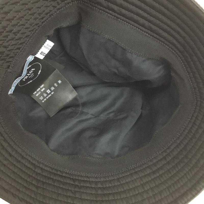プラダ PRADA 帽子 ハット 1HC137 2DMI バケットハット ロゴ、文字 黒 / ブラック /  メンズ USED 古着 中古 10140032