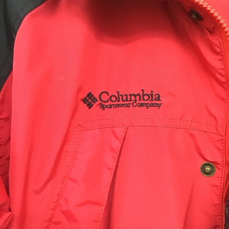 コロンビア Columbia ジャケット、上着 ジャケット、ブレザー ナイロンジャケット フード付き S ロゴ、文字 黒 / ブラック / X 赤 / レッド /  メンズ USED 古着 中古 10140227