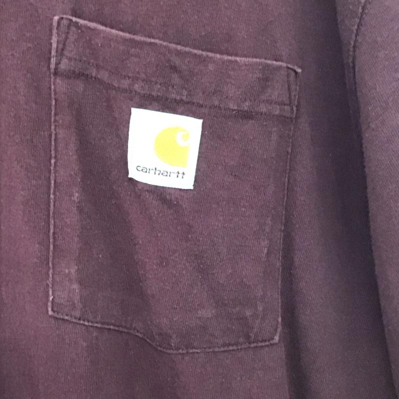 カーハート Carhartt Tシャツ 半袖 LOOSE FIT クルーネック 胸ポケット K87-PRT M ロゴ、文字 えんじ / ワインレッド /  メンズ USED 古着 中古 10140244