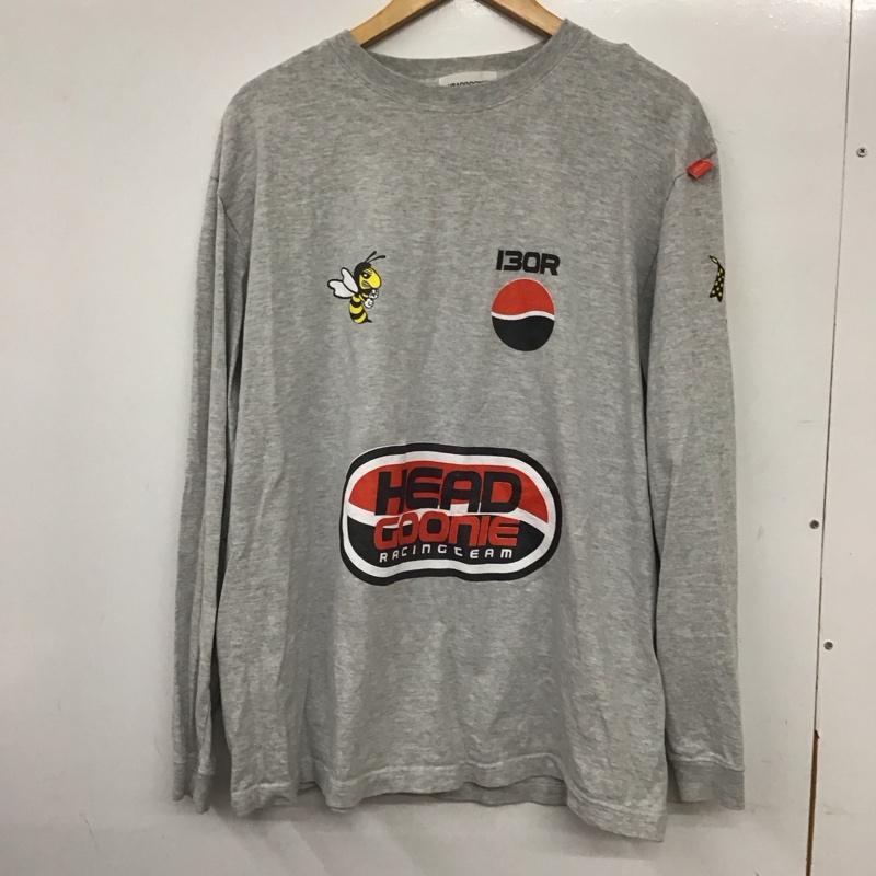 ヘッドグーニー HEADGOONIE カットソー 長袖 長袖カットソー プリントカットソー クルーネック XL プリント 灰 / グレー /  メンズ USED 古着 中古 10140271