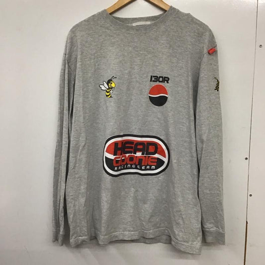 ヘッドグーニー HEADGOONIE カットソー 長袖 長袖カットソー プリントカットソー クルーネック XL プリント 灰 / グレー /  メンズ USED 古着 中古 10140271