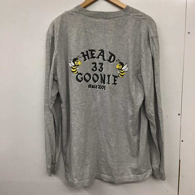 ヘッドグーニー HEADGOONIE カットソー 長袖 長袖カットソー プリントカットソー クルーネック XL プリント 灰 / グレー /  メンズ USED 古着 中古 10140271