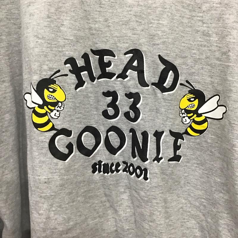 ヘッドグーニー HEADGOONIE カットソー 長袖 長袖カットソー プリントカットソー クルーネック XL プリント 灰 / グレー /  メンズ USED 古着 中古 10140271