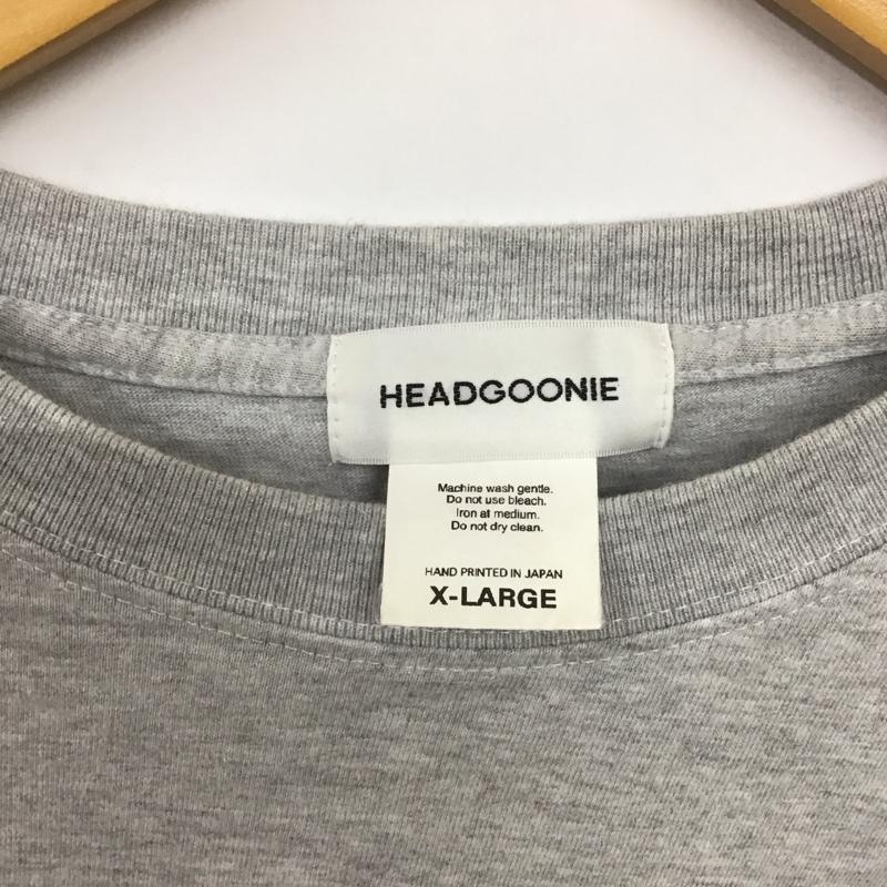ヘッドグーニー HEADGOONIE カットソー 長袖 長袖カットソー プリントカットソー クルーネック XL プリント 灰 / グレー /  メンズ USED 古着 中古 10140271