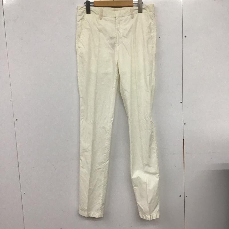 ジジ GIGI パンツ スラックス スリムパンツ スラックスパンツ センタータックパンツ 46インチ 無地 白 / ホワイト /  メンズ USED 古着 中古 10140278