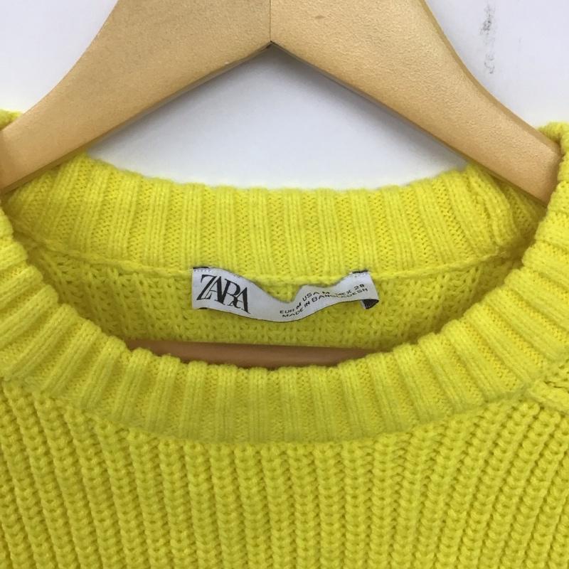 ザラ ZARA ニット、セーター 長袖 M 無地 黄 / イエロー /  レディース USED 古着 中古 10140288