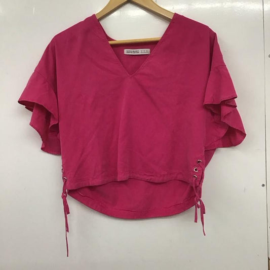 ザラ ZARA カットソー 半袖 S 無地 桃 / ピンク /  レディース USED 古着 中古 10140340