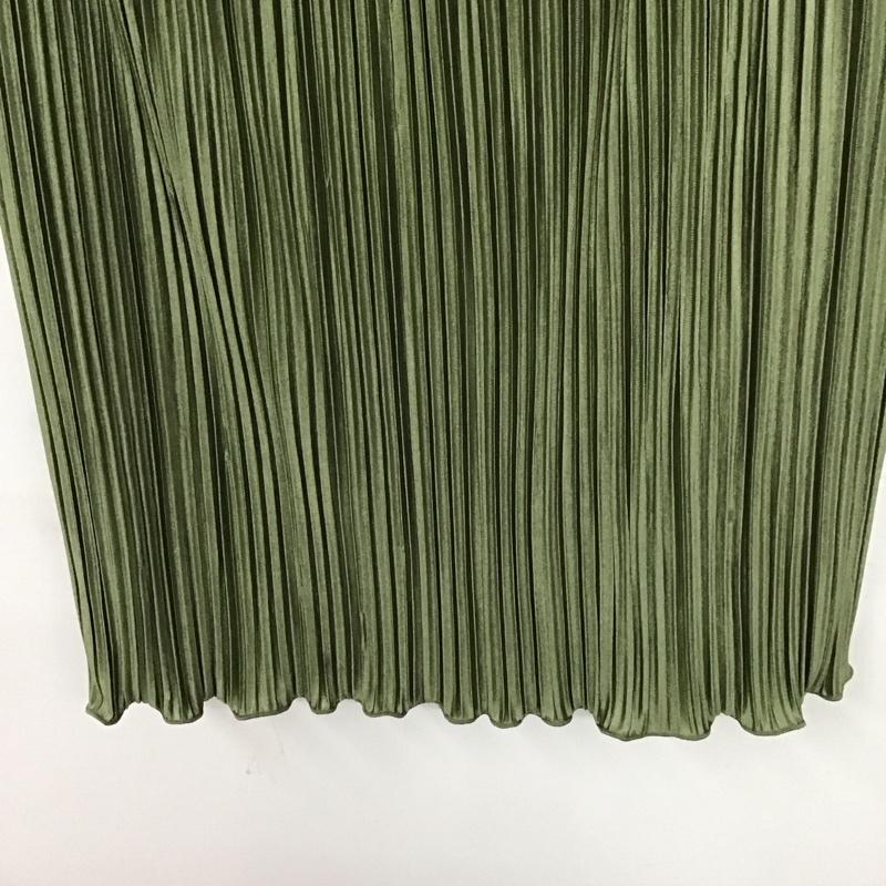 ローリーズファーム LOWRYS FARM スカート ロングスカート プリーツスカート FREE 無地 カーキ / カーキ /  レディース USED 古着 中古 10140352