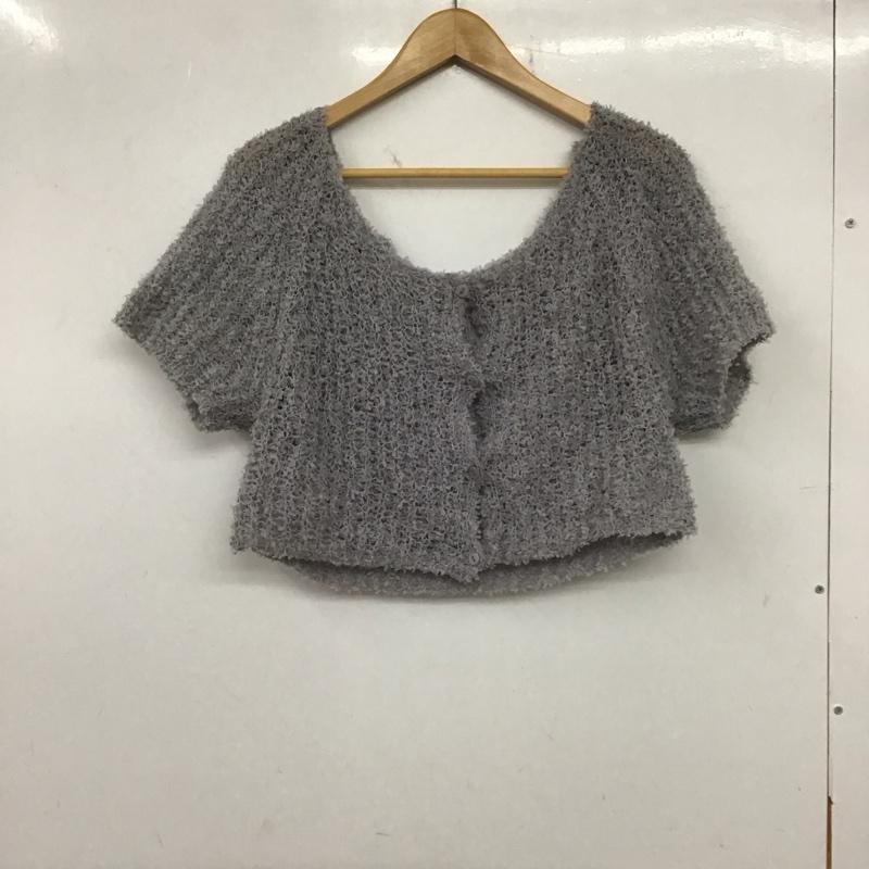 ナイスクラップ NICE CLAUP カーディガン 半袖 FREE 無地 灰 / グレー /  レディース USED 古着 中古 10140359