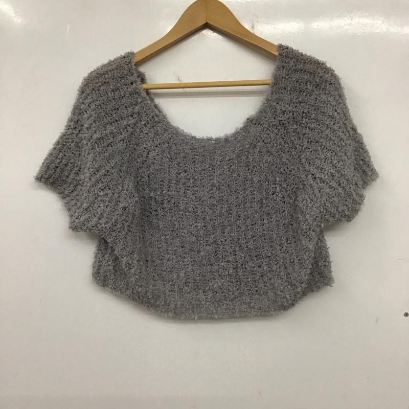ナイスクラップ NICE CLAUP カーディガン 半袖 FREE 無地 灰 / グレー /  レディース USED 古着 中古 10140359
