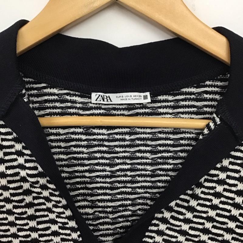 ザラ ZARA カットソー 半袖 S  白 / ホワイト / X 紺 / ネイビー /  レディース USED 古着 中古 10140361