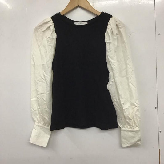 アルシーヴ archives カットソー 長袖 無地 白 / ホワイト / X 黒 / ブラック /  レディース USED 古着 中古 10140390