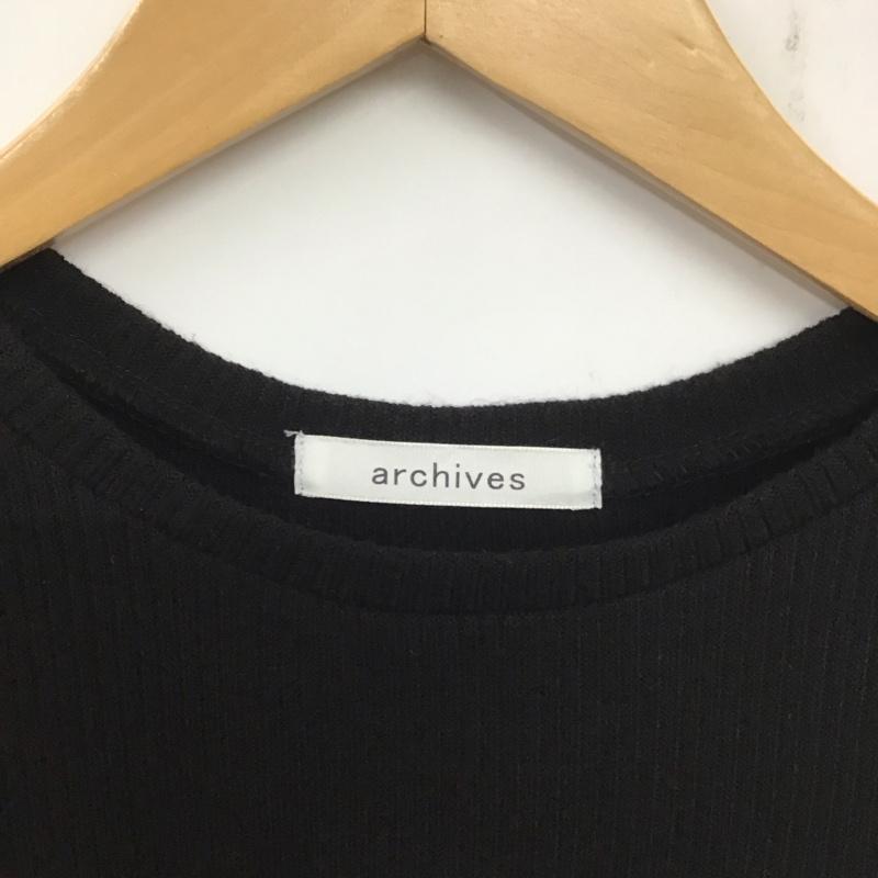 アルシーヴ archives カットソー 長袖 無地 白 / ホワイト / X 黒 / ブラック /  レディース USED 古着 中古 10140390