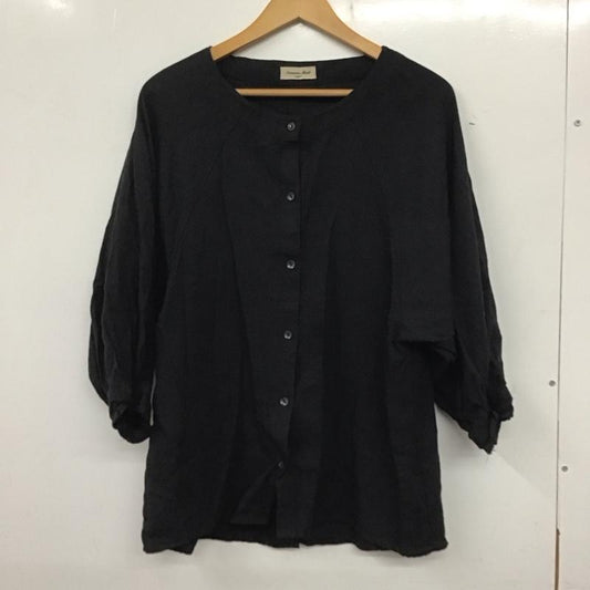 サマンサモスモス Samansa Mos2 シャツ、ブラウス 七分袖 FREE 無地 黒 / ブラック /  レディース USED 古着 中古 10140392