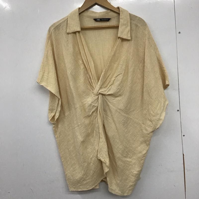 ザラ ZARA カットソー 半袖 S 無地 ベージュ / ベージュ /  レディース USED 古着 中古 10140394