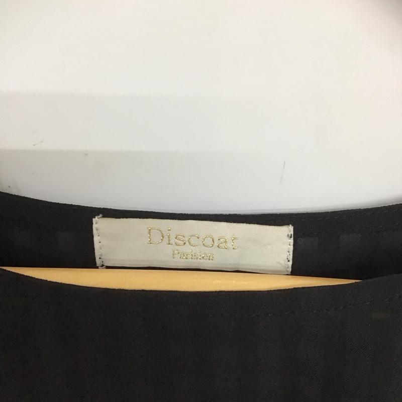 ディスコート Discoat カットソー 半袖 M チェック 黒 / ブラック /  レディース USED 古着 中古 10140397