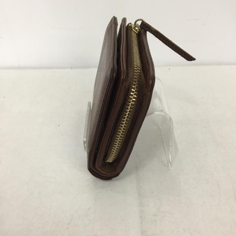 スロウ SLOW 財布 二つ折り L字ファスナー レザー 箱有 無地 茶 / ブラウン /  メンズ USED 古着 中古 10140434