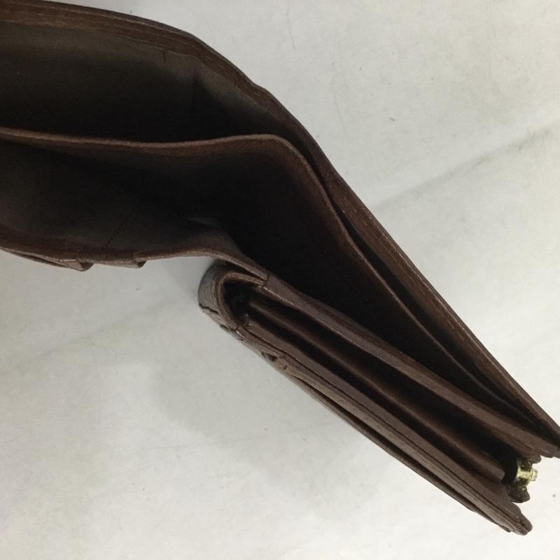 スロウ SLOW 財布 二つ折り L字ファスナー レザー 箱有 無地 茶 / ブラウン /  メンズ USED 古着 中古 10140434