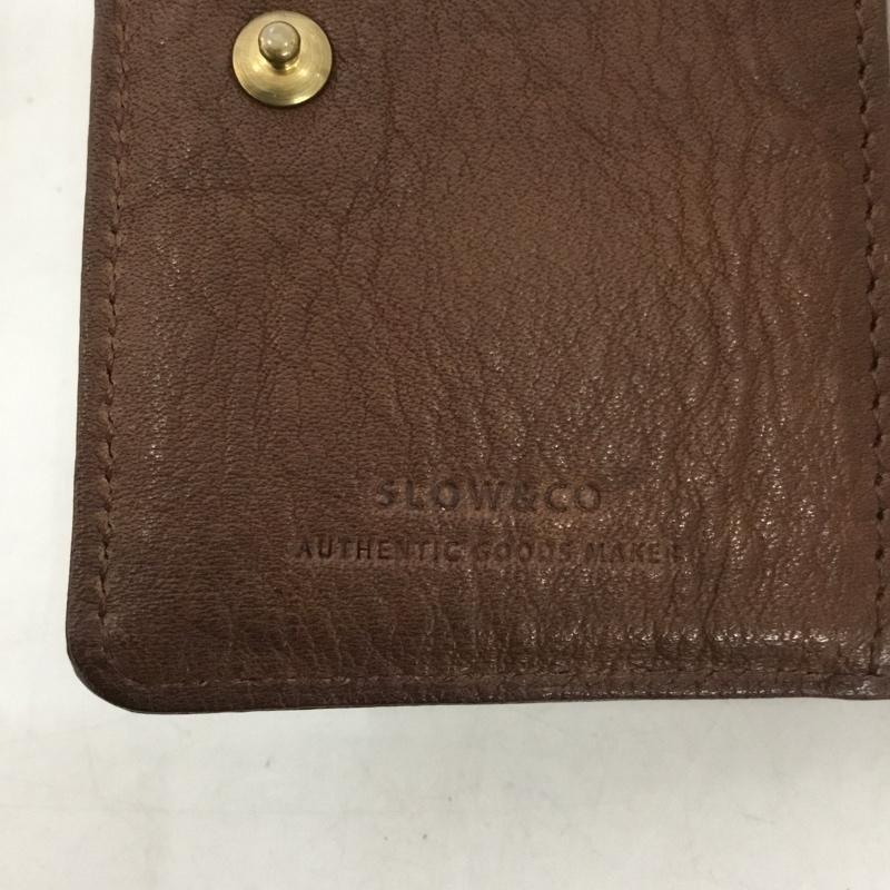 スロウ SLOW 財布 二つ折り L字ファスナー レザー 箱有 無地 茶 / ブラウン /  メンズ USED 古着 中古 10140434