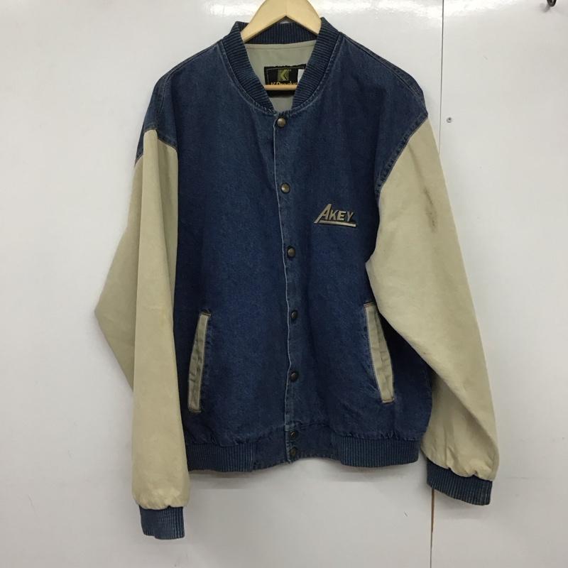 古着 USED ジャケット、上着 ジャンパー、ブルゾン デニムジャケット Gジャン アウター カジュアルジャケット L ロゴ、文字 白 / ホワイト / X インディゴ / インディゴ /  メンズ USED 古着 中古 10140489