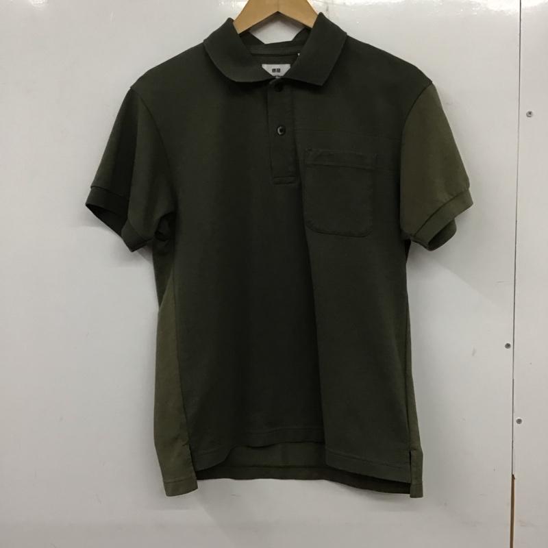 ユニクロ UNIQLO ポロシャツ 半袖 半袖ポロシャツ カラーシャツ 半袖カットソー S 無地 カーキ / カーキ /  メンズ USED 古着 中古 10140535