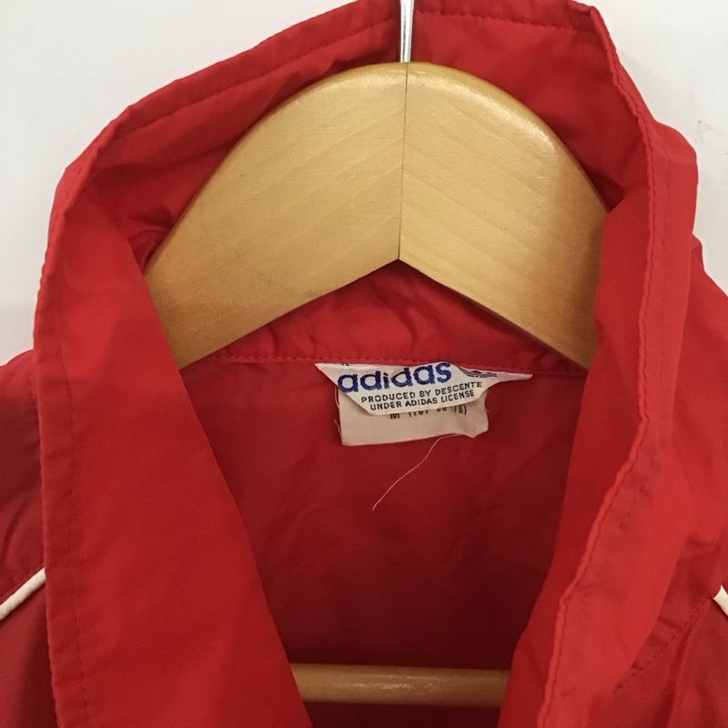 アディダス adidas ジャケット、上着 ジャンパー、ブルゾン ジップアップジャケット ナイロンジャケット アウター 古着 M ロゴ、文字 赤 / レッド /  メンズ USED 古着 中古 10140554