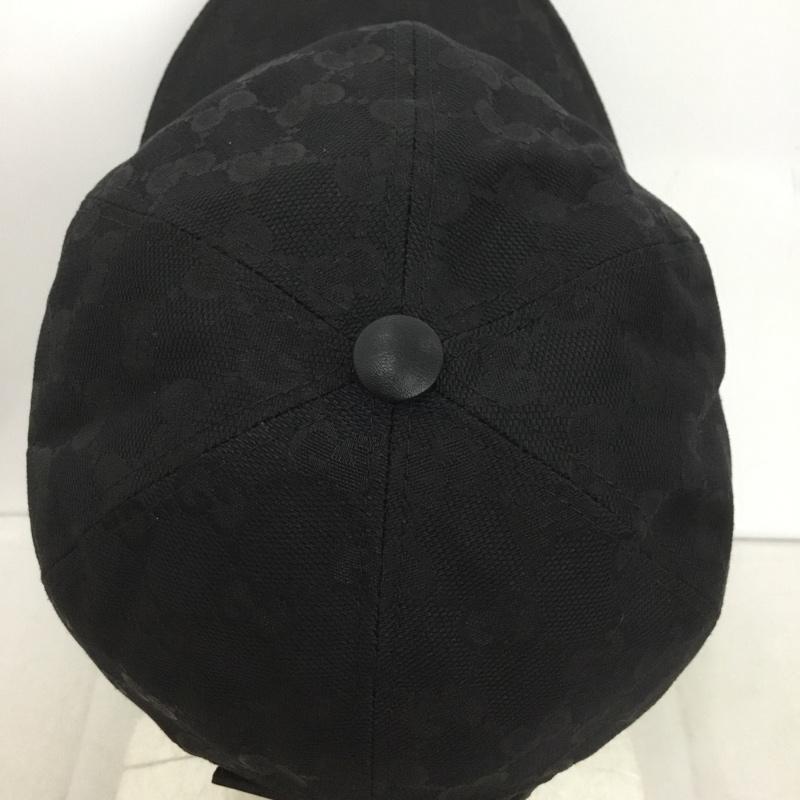 グッチ GUCCI 帽子 キャップ ウェブ ストライプ付き GGキャンバス ベースボールキャップ 200035 KQWBG 1060 総柄 黒 / ブラック /  メンズ USED 古着 中古 10140612
