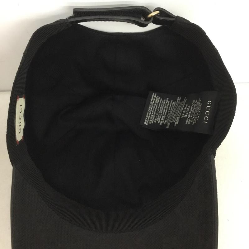 グッチ GUCCI 帽子 キャップ ウェブ ストライプ付き GGキャンバス ベースボールキャップ 200035 KQWBG 1060 総柄 黒 / ブラック /  メンズ USED 古着 中古 10140612