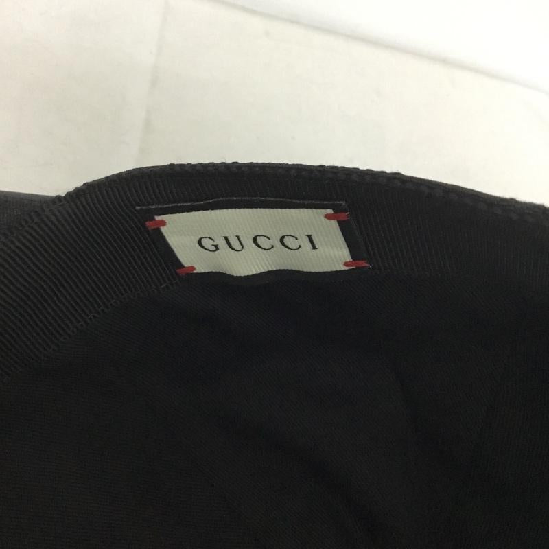 グッチ GUCCI 帽子 キャップ ウェブ ストライプ付き GGキャンバス ベースボールキャップ 200035 KQWBG 1060 総柄 黒 / ブラック /  メンズ USED 古着 中古 10140612