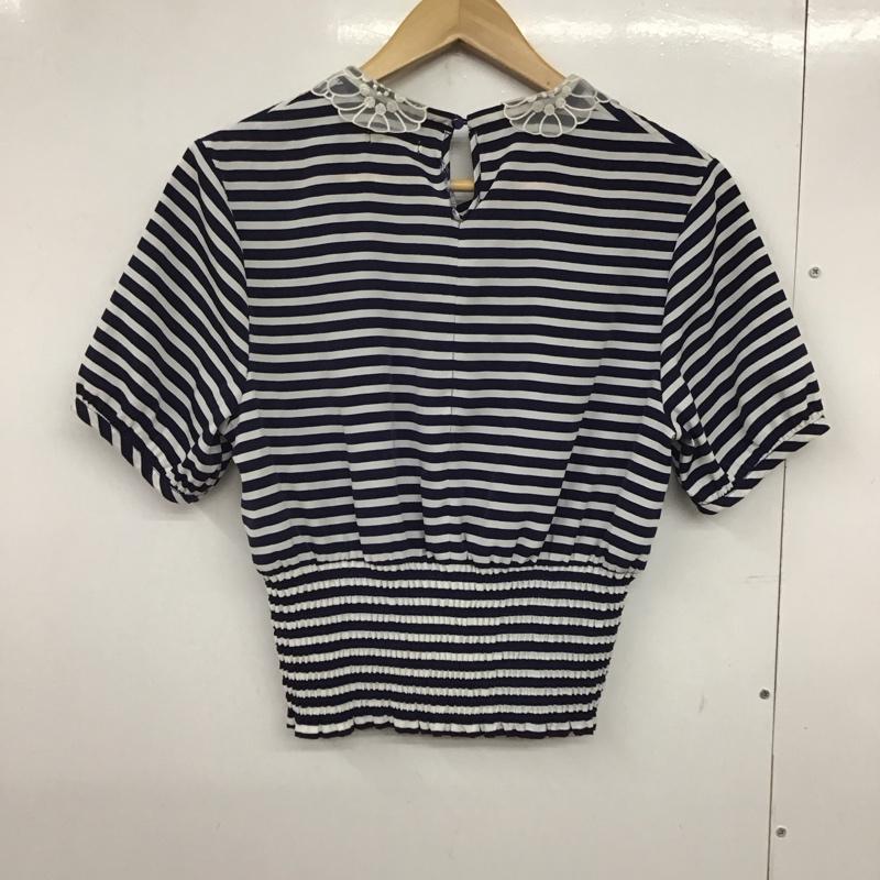 アクシーズファム axes femme カットソー 半袖 M ボーダー柄 白 / ホワイト / X 紺 / ネイビー /  レディース USED 古着 中古 10140630