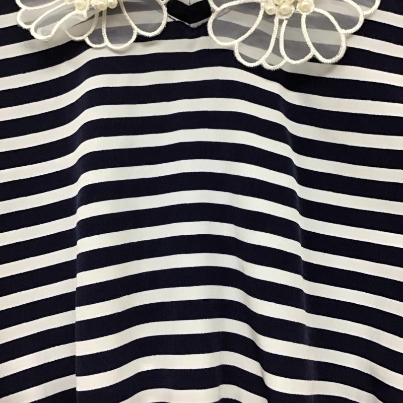 アクシーズファム axes femme カットソー 半袖 M ボーダー柄 白 / ホワイト / X 紺 / ネイビー /  レディース USED 古着 中古 10140630