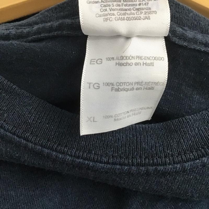 ギルダン GILDAN Tシャツ 半袖 半袖カットソー プリントTシャツ クルーネックカットソー 古着 XL プリント 黒 / ブラック /  メンズ USED 古着 中古 10140653