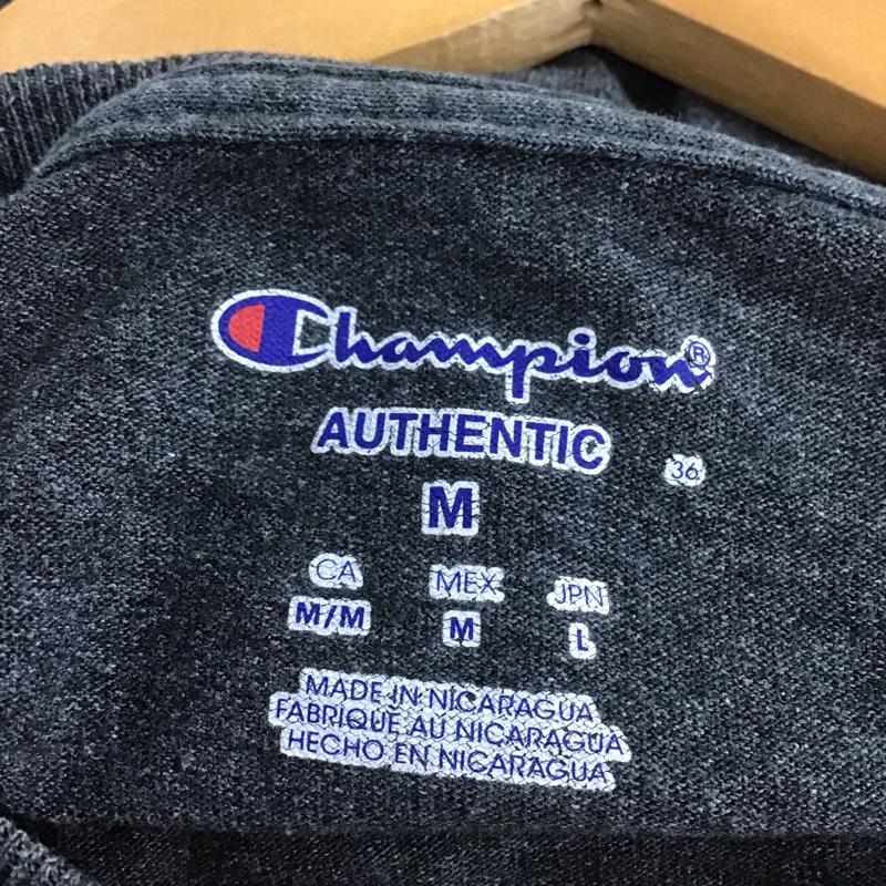 チャンピオン Champion Tシャツ 半袖 半袖カットソー プリントTシャツ クルーネックカットソー L ロゴ、文字 灰 / グレー /  メンズ USED 古着 中古 10140660
