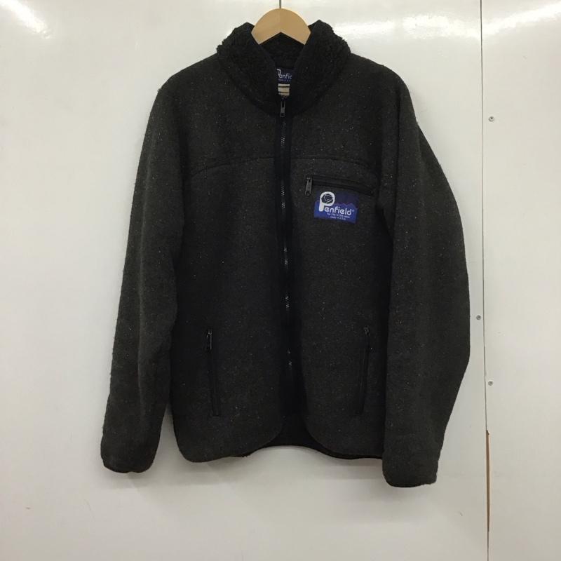 ペンフィールド Penfield ジャケット、上着 ジャンパー、ブルゾン ジップアップジャケット アウター 裏地ボア スタンドネック L ロゴ、文字 灰 / グレー /  メンズ USED 古着 中古 10140688