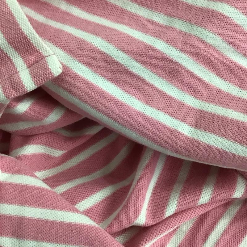 ポロバイラルフローレン Polo by RALPH LAUREN ポロシャツ 半袖 半袖ポロシャツ カラーシャツ 半袖カットソー L ボーダー柄 桃 / ピンク / X 白 / ホワイト /  メンズ USED 古着 中古 10140777