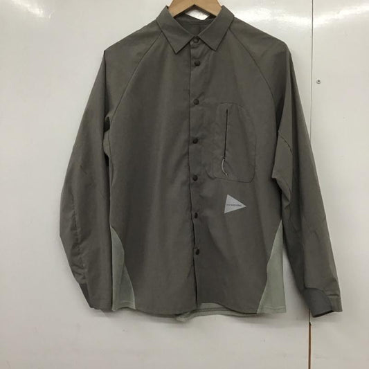 アンドワンダー and wander シャツ、ブラウス 長袖 長袖シャツ 無地シャツ カラーシャツ 0 ロゴ、文字 灰 / グレー /  メンズ USED 古着 中古 10140781