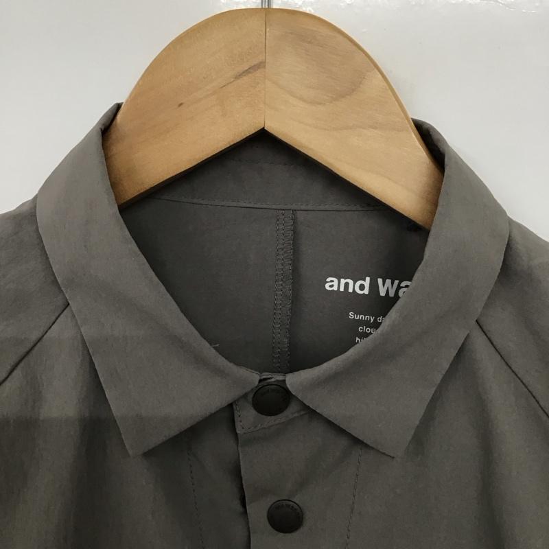 アンドワンダー and wander シャツ、ブラウス 長袖 長袖シャツ 無地シャツ カラーシャツ 0 ロゴ、文字 灰 / グレー /  メンズ USED 古着 中古 10140781