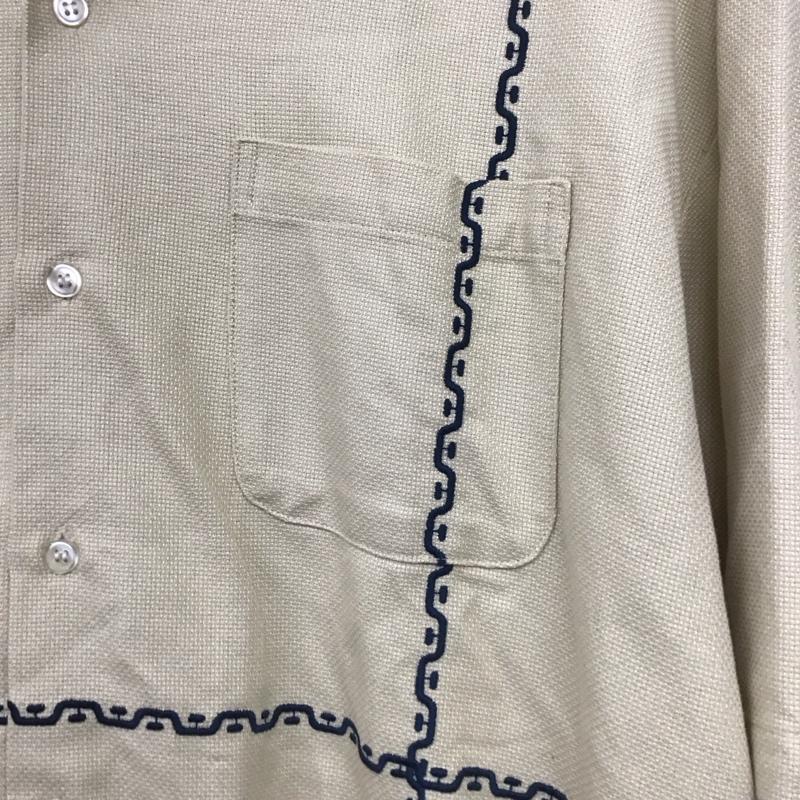 レリューム relume シャツ、ブラウス 半袖 半袖シャツ 無地シャツ ポケットシャツ L 刺繍 ベージュ / ベージュ /  メンズ USED 古着 中古 10140858